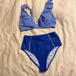 Cupshe high waist flutter sleeve swim